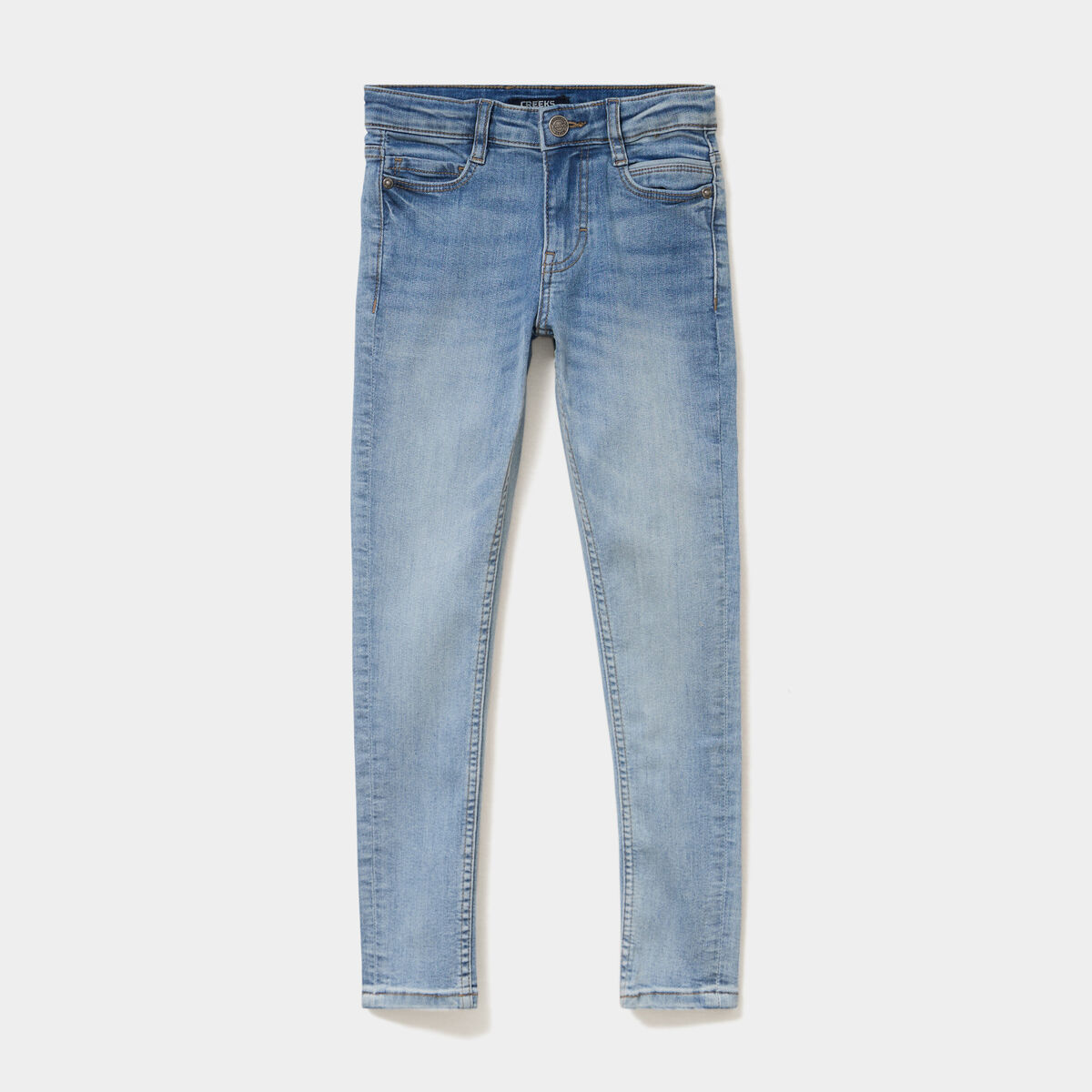 Jean skinny 5 poches taille ajustable denim double stone gar&ccedil;on