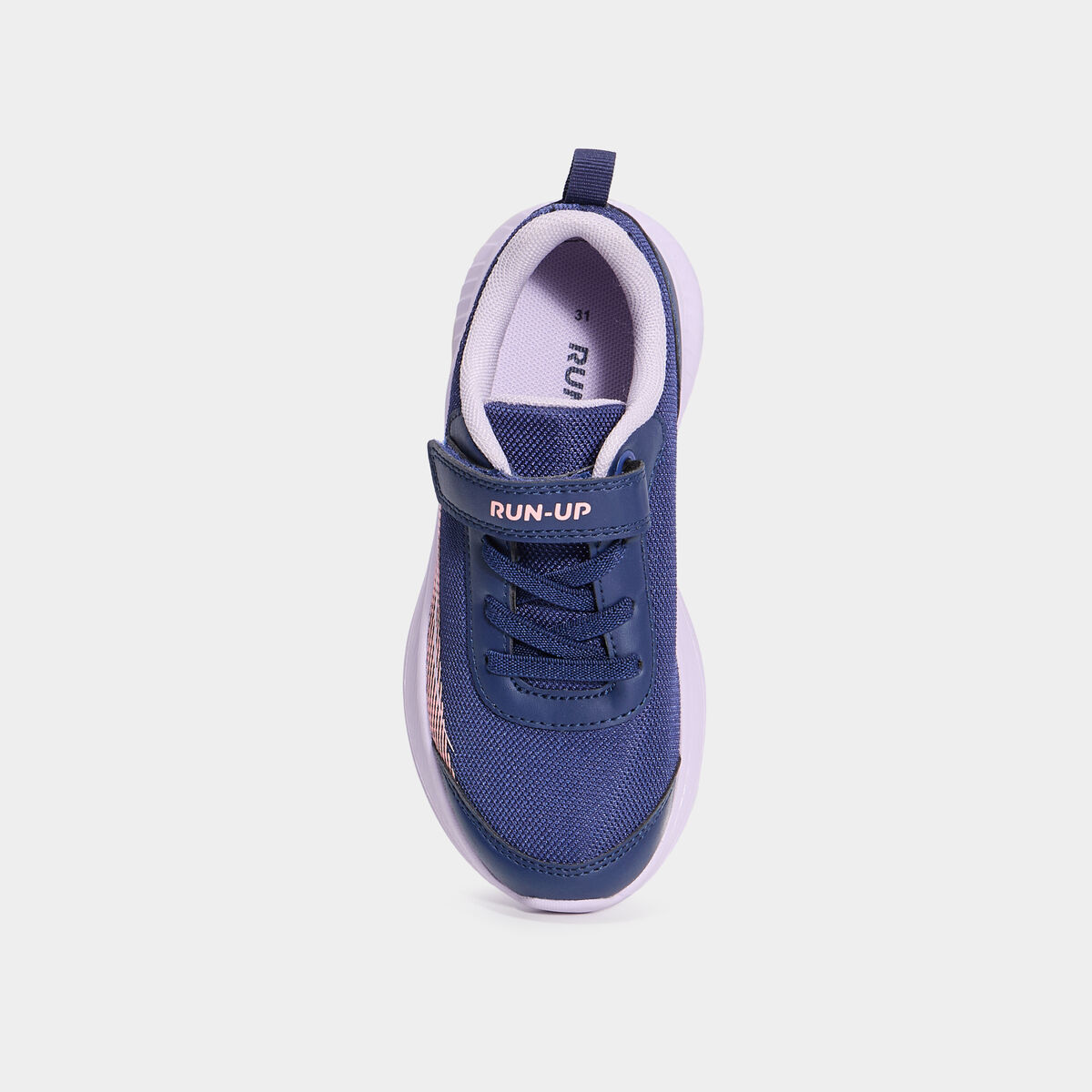 Baskets running &agrave; scratchs bleu marine fille