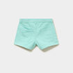 Short droit en coton taille ajustable vert clair fille