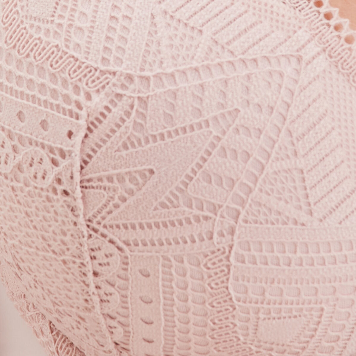 Soutien-gorge foulard dentelle à coques rose poudrée femme