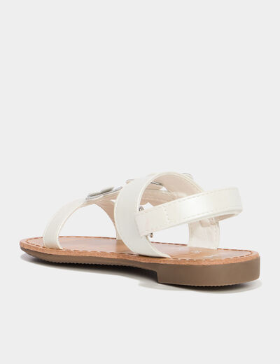 Sandales papillons pailletés blanc fille