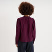 Blouse manches longues col dentelle violet fonc&eacute; femme