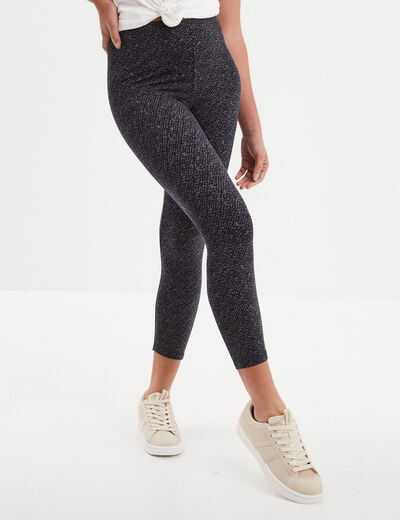 Legging élastiqué 7/8ème gris femme