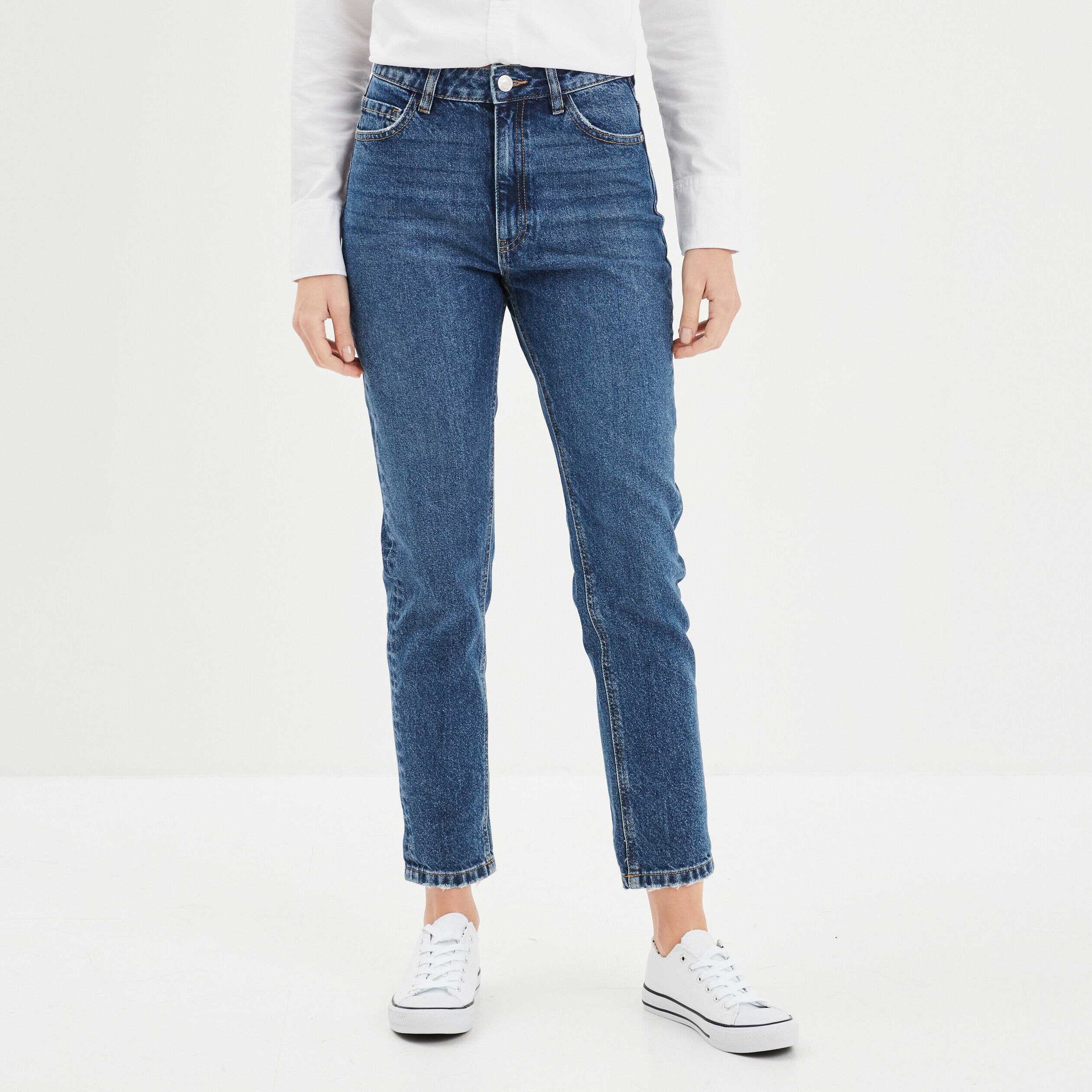 Jean taille haute top ado fille