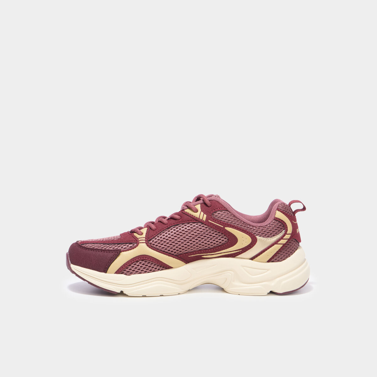 Baskets running &agrave; lacets bordeaux femme