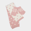 Ensemble &eacute;charpe, bonnet pompon et gants rose fille