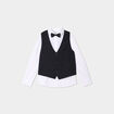 Ensemble 3 pi&egrave;ces chemise veste noeud noir gar&ccedil;on