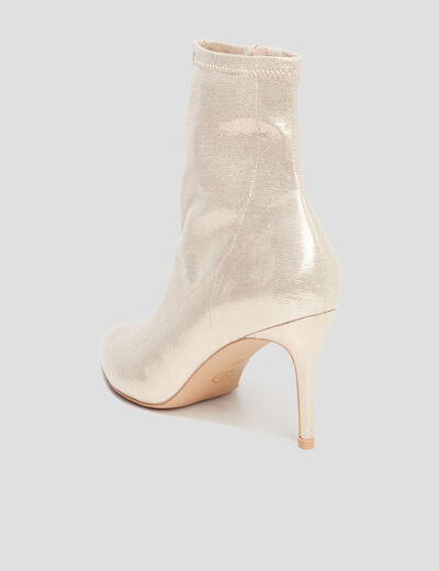 Bottines bouts pointus talons aiguilles jaune or femme