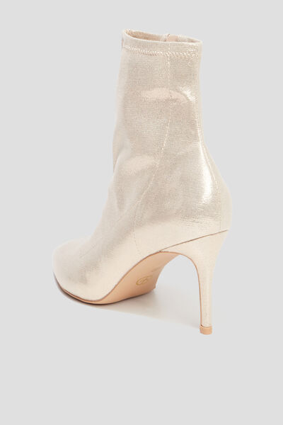 Bottines bouts pointus talons aiguilles jaune or femme
