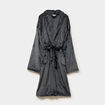 Peignoir long ceintur&eacute; effet velours gris clair homme