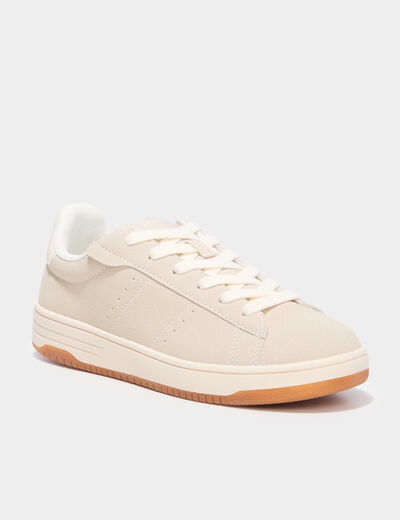 Tennis basses &agrave; lacets sable femme