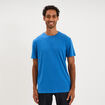 T-shirt droit en coton manches courtes bleu homme