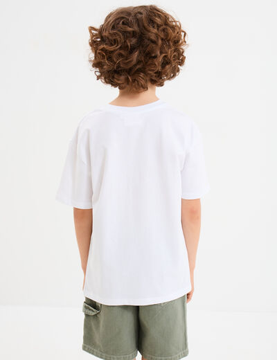 T-shirt manches courtes coton Naruto blanc garçon