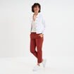 T-shirt col en V manches courtes blanc femme