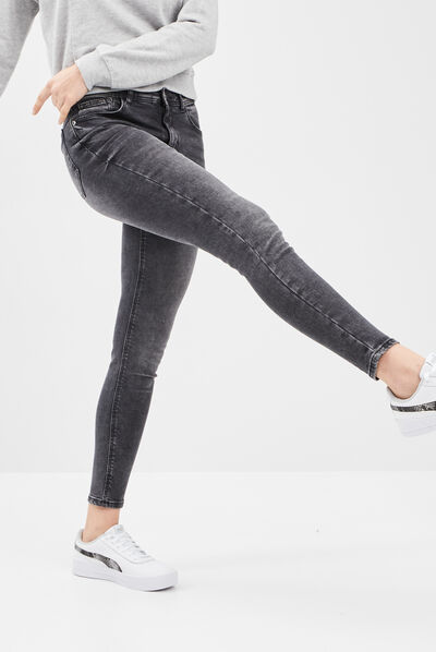 Jeans skinny push-up denim noir femme