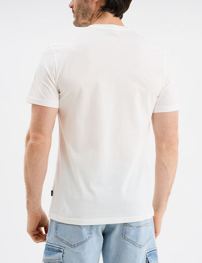 T-shirt col rond manches courtes coton blanc homme