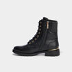 Boots &agrave; lacets et talons noir femme