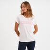 T-shirt col rond manches courtes rose clair femme