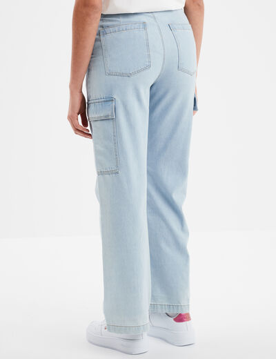 Jeans cargo poches à rabat Liberto denim triple stone femme