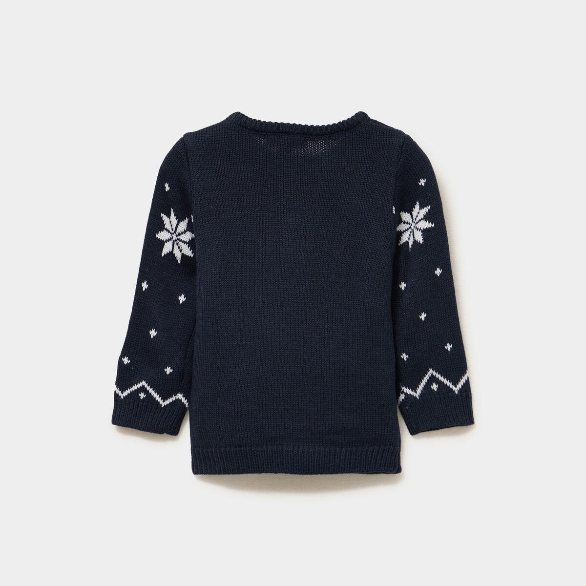 Pull de No&euml;l col rond manches longues bleu marine b&eacute;b&eacute; gar&ccedil;on