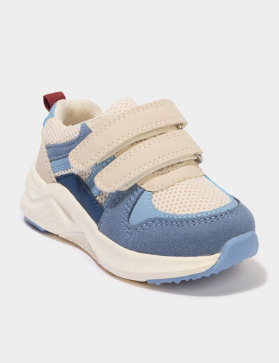 Baskets running &agrave; scratchs bleu b&eacute;b&eacute; gar&ccedil;on