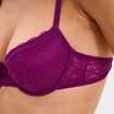 Soutien-gorge corbeille padd&eacute; dentelle violet fonc&eacute; femme