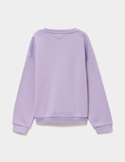 Sweat col rond manches longues mauve fille