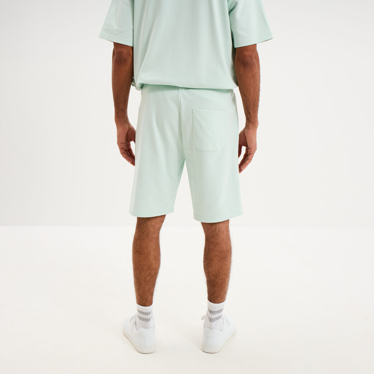Short de jogging taille &eacute;lastiqu&eacute;e l&eacute;ger vert clair homme