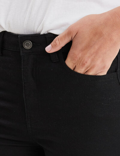 Pantacourt slim 5 poches noir femme