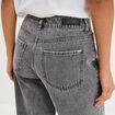 Jeans extra wide leg taille haute denim gris femme