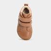 Bottillons scratchs cuir semelle souple marron bébé garçon