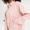 Veste surchemise oversize coton rose clair femme