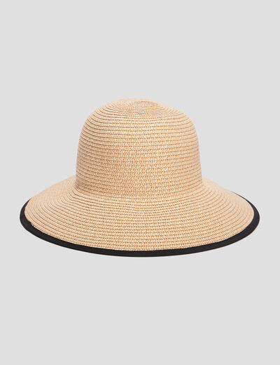 Chapeau en paille noir femme