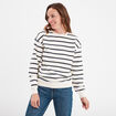 Sweat col rond manches longues ecru femme