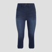 Pantacourt slim en jean push up denim double stone femme