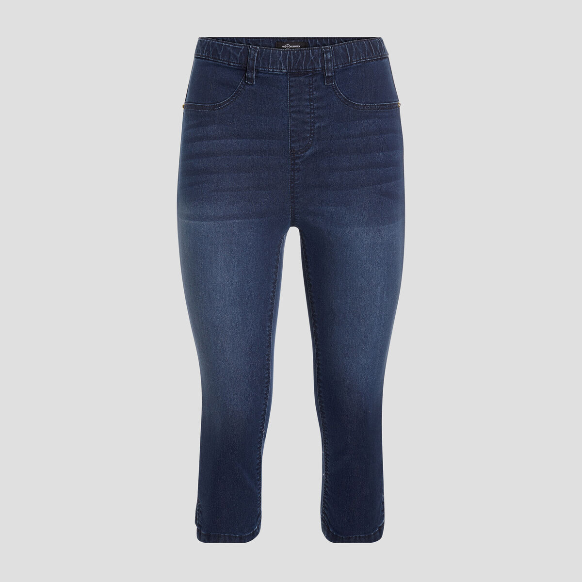 Pantacourt slim en jean push up denim double stone femme