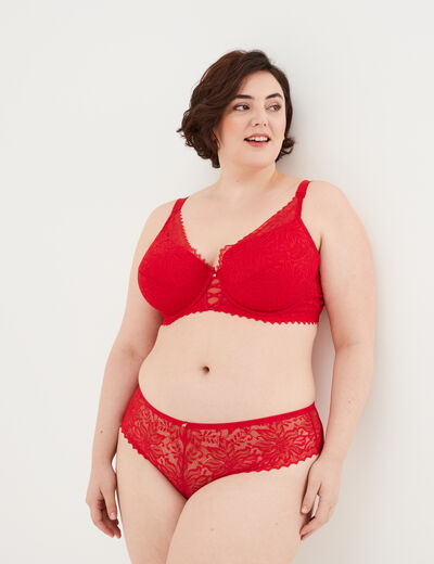 Soutien-gorge emboîtant dentelle rouge femme grande taille