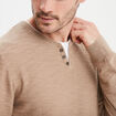 Pull col tunisien coton Liberto taupe homme