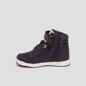 Baskets montantes Lulu Castagnette bleu marine fille