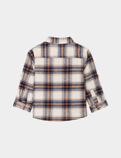 Chemise manches longues coton ecru b&eacute;b&eacute; gar&ccedil;on