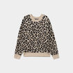 Pull col rond &agrave; manches longues beige clair femme