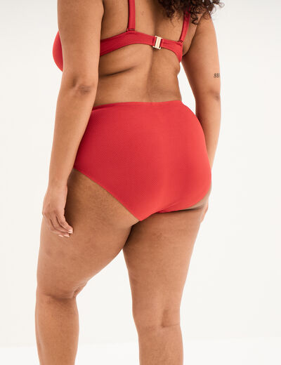 Bas de maillot de bain culotte haute rouge femme grande taille