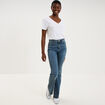 Jeans flare 5 poches denim dirty femme