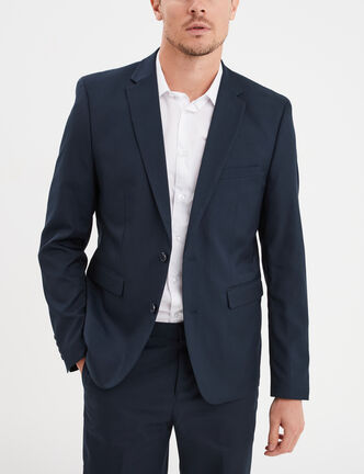 Veste de costume droite ajust&eacute;e bleu marine homme