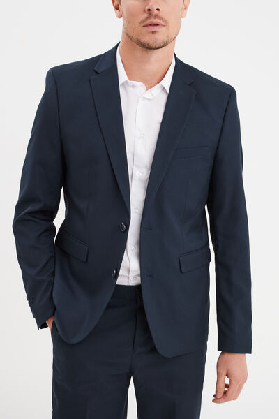 Veste de costume droite ajust&eacute;e bleu marine homme