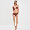 Soutien-gorge triangle en dentelle bordeaux femme