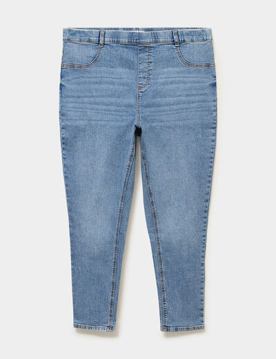 Jegging avec passants taille haute denim double stone femme grande taille