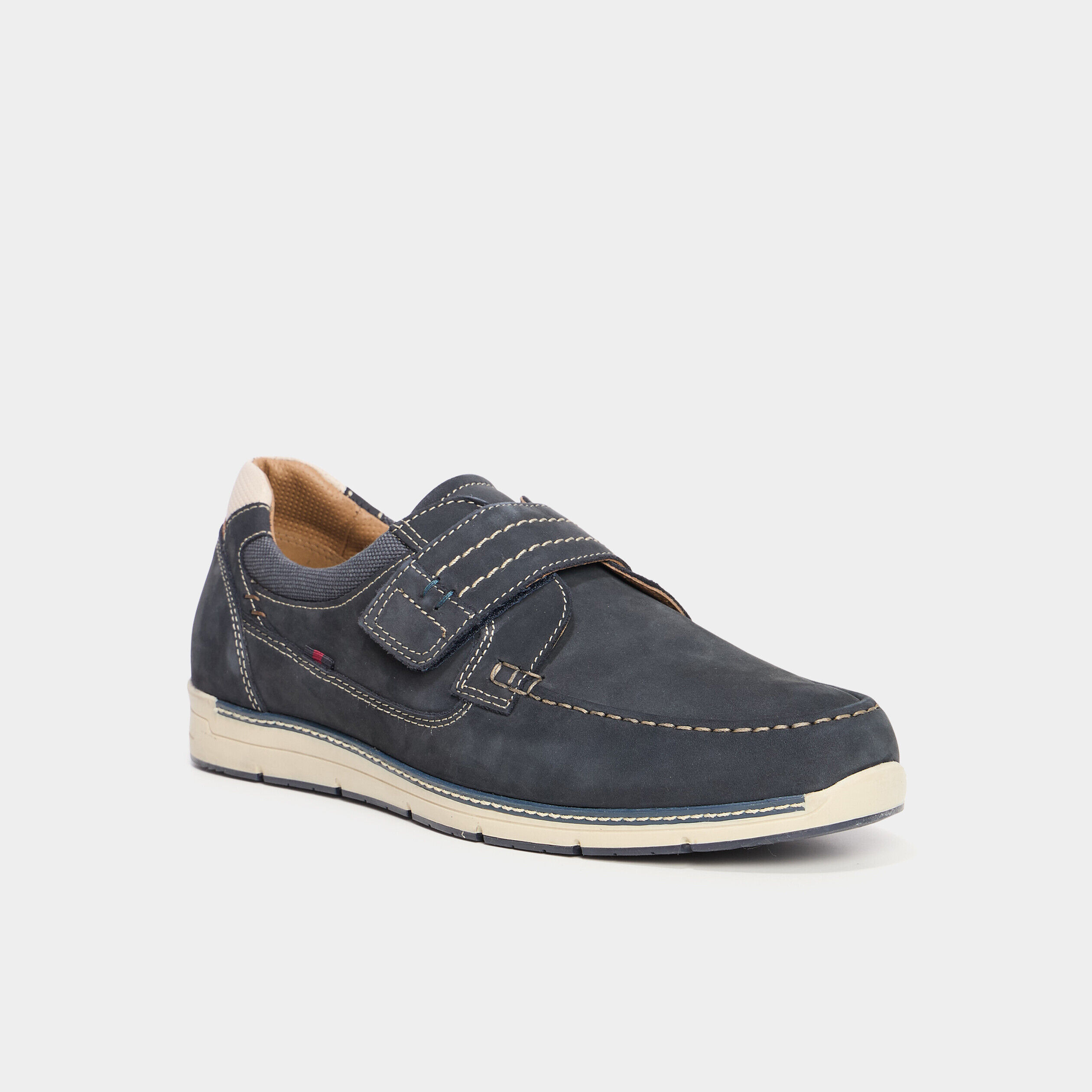 Chaussures bateau en cuir bleu homme WALKING CONFORT