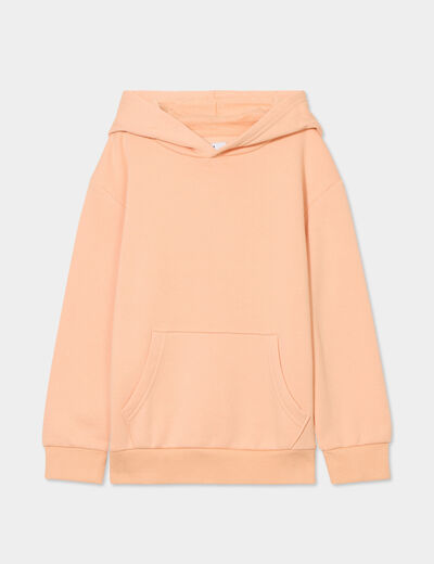 Sweat à capuche hoodie oversize rose saumon garçon
