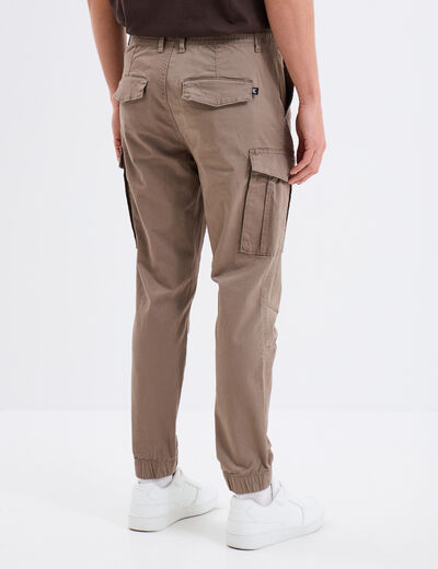 Pantalon cargo slim taupe homme